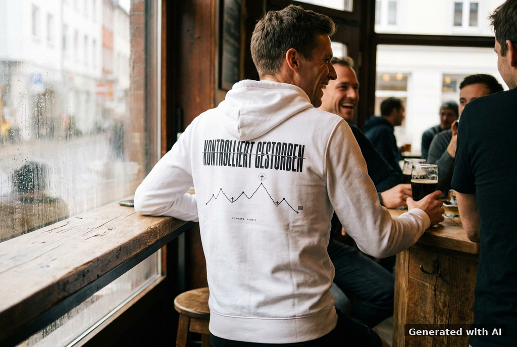 KONTROLLIERT GESTORBEN Organic Zip Hoodie – Black Print - Off_Duty Mockup (Back) [White]