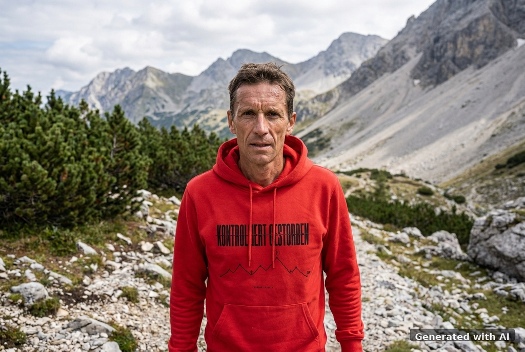 RUN RECOVER REPEAT Heavy Hoodie – Black Print - Trail Mockup (Front) [Red]