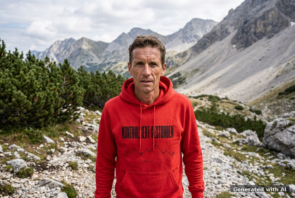 RUN RECOVER REPEAT Heavy Hoodie – Black Print - Trail Mockup (Front) [Red]