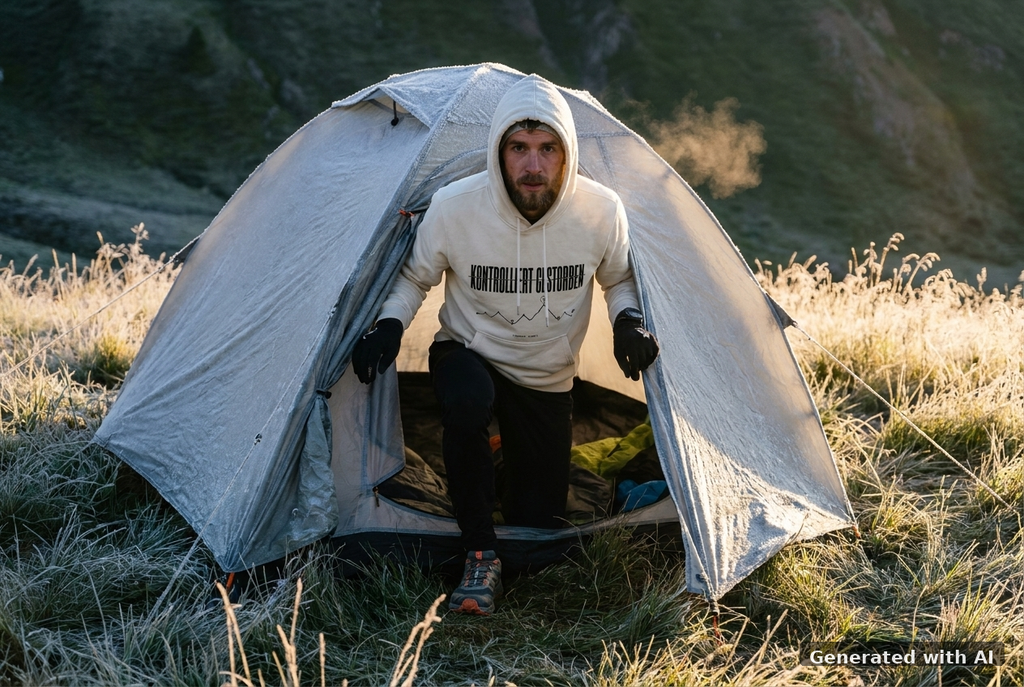 RUN RECOVER REPEAT Heavy Hoodie – Black Print - Trail Mockup (Front) [Natural Raw]