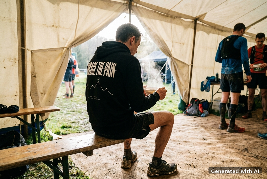 EMBRACE THE PAIN Zip Hoodie – Organic Zip-Through Hoodie (White Print) - Trail Mockup (Back) [Black]