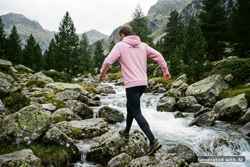 YOU CAN'T FAKE THE MILES Heavy Hoodie – Heavyweight Organic Hoodie (Black Print) - Trail Mockup (Back) [Bubble Pink]