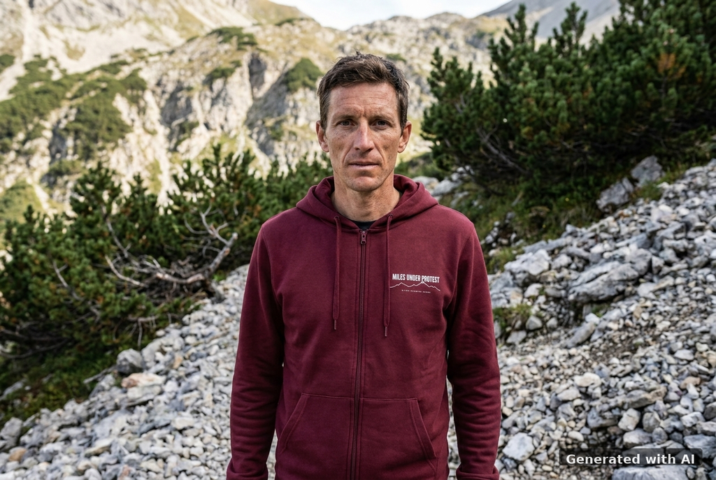 EMBRACE THE PAIN Zip Hoodie – Organic Zip-Through Hoodie (White Print) - Trail Mockup (Front) [Burgundy]