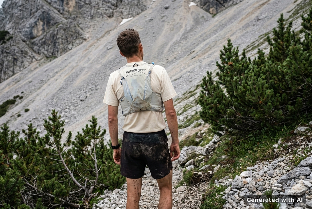 RUN RECOVER REPEAT Heavy Tee – Oversized Organic T-Shirt (Black Print) - Trail Mockup (Back) [Natural Raw]