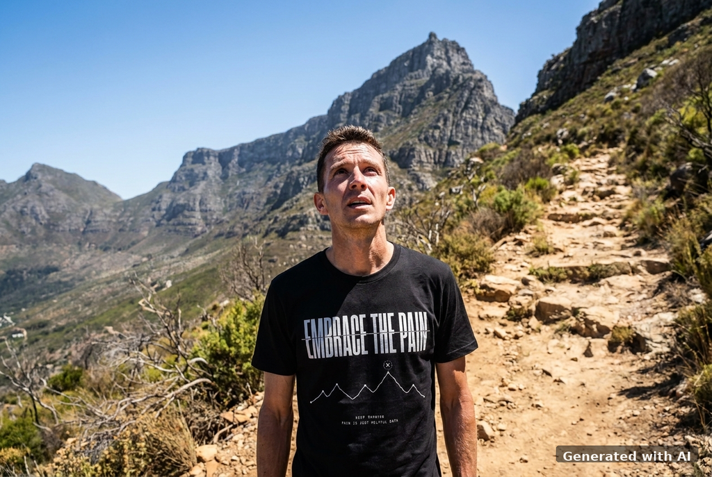 EMBRACE THE PAIN Heavy Tee – Oversized Organic T-Shirt (White Print) - Trail Mockup (Front) [Black]