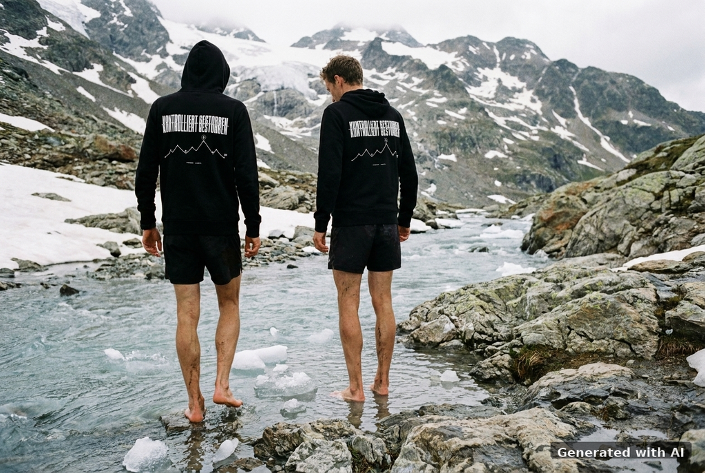 MILES UNDER PROTEST - 'Kontrolliert Gestorben' Organic Zip Hoodie (White Print) - Trail Mockup (Back) [Black]