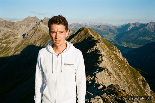 EMBRACE THE PAIN Organic Zip Hoodie – Black Print - Trail Mockup (Front) [White]